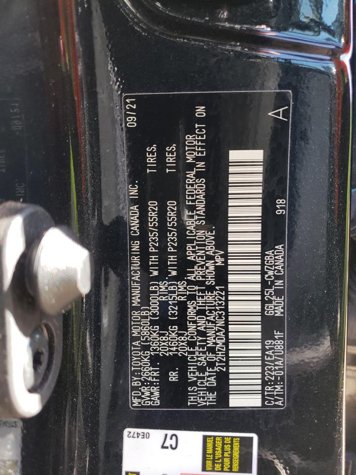 2022 LEXUS RX 350 VIN:2T2HZMDA7NC313221