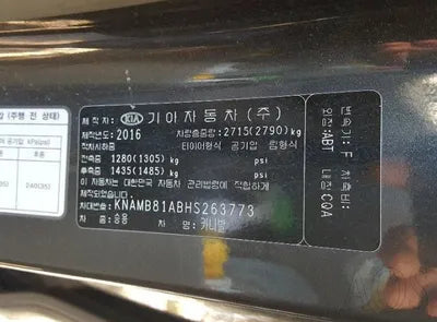 2016 Kia Carnival VIN: