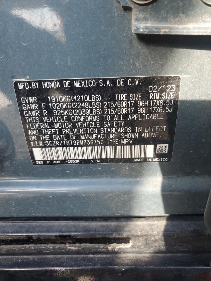 2023 HONDA HR-V EXL VIN:3CZRZ1H79PM736750