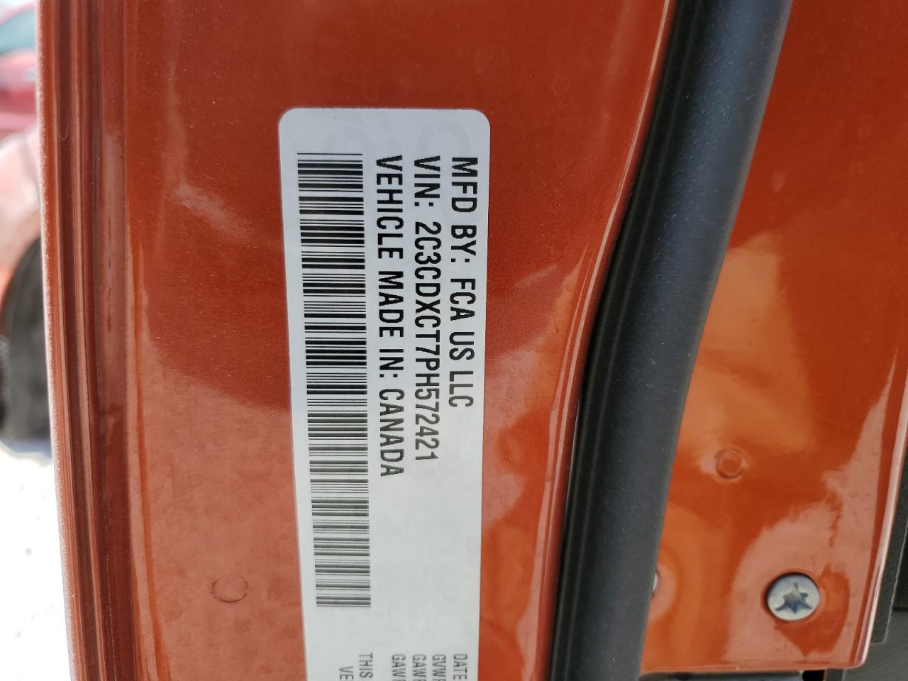 2023 DODGE CHARGER R/T VIN:2C3CDXCT7PH572421