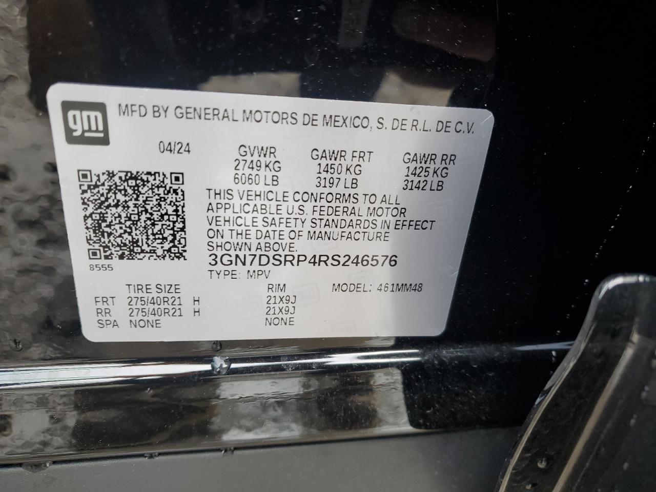 2024 CHEVROLET EQUINOX 2RS VIN:3GN7DSRP4RS246576