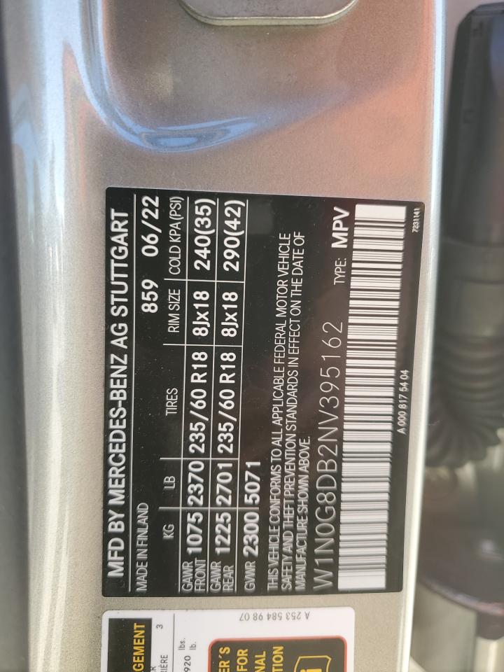 2022 MERCEDES-BENZ GLC 300 VIN:W1N0G8DB2NV395162