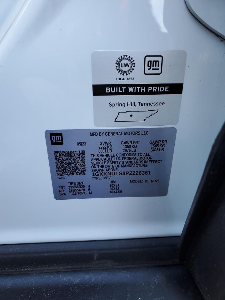 2023 GMC ACADIA SLT VIN:1GKKNULS8PZ226361