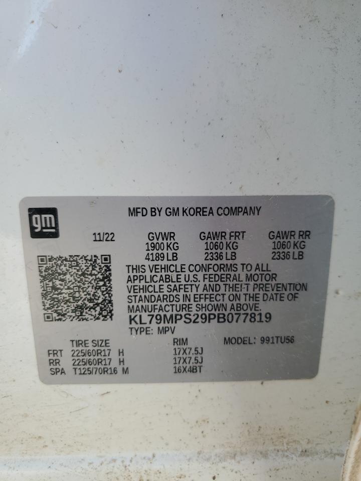 2023 CHEVROLET TRAILBLAZER LT VIN:KL79MPS29PB077819