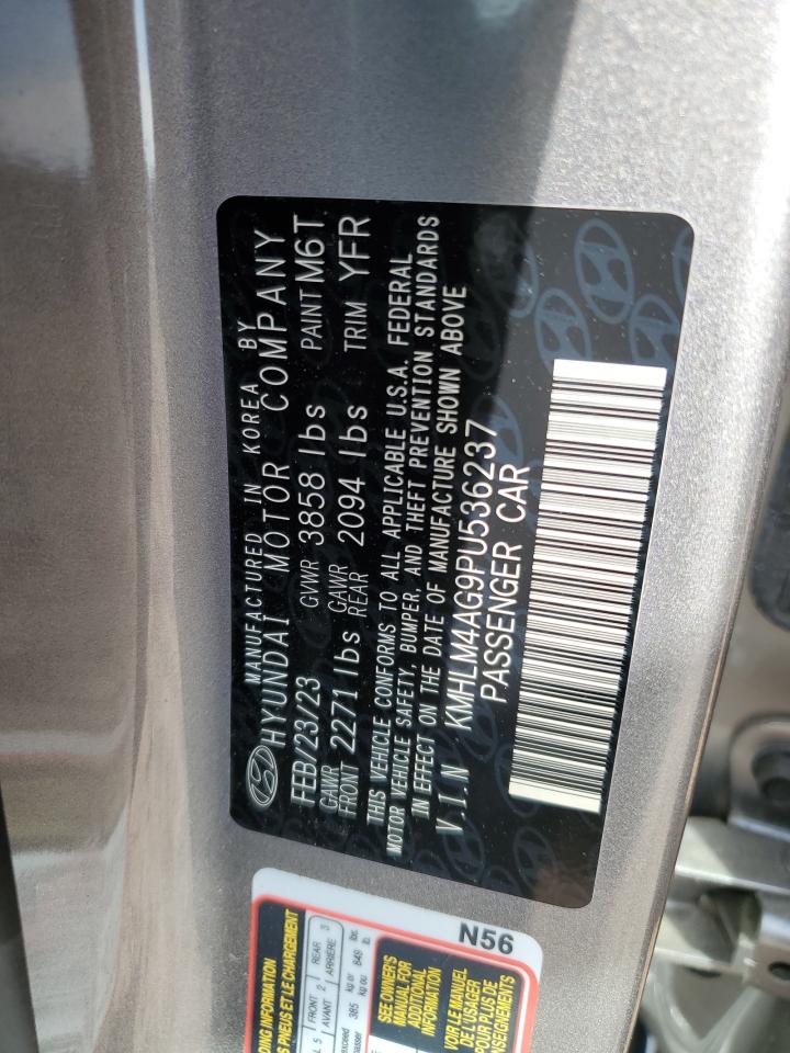 2023 HYUNDAI ELANTRA SEL VIN:KMHLM4AG9PU536237