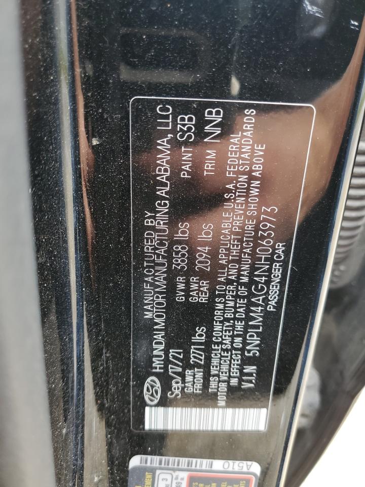 2022 HYUNDAI ELANTRA SEL VIN:5NPLM4AG4NH063973
