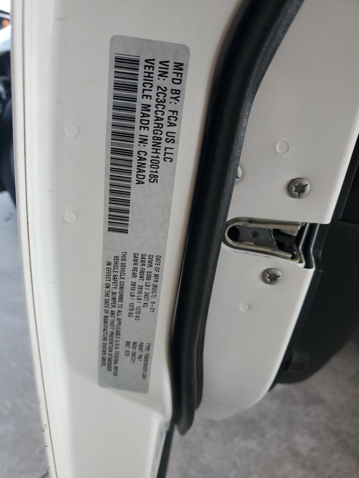 2022 CHRYSLER 300 TOURING VIN:2C3CCARG8NH100185
