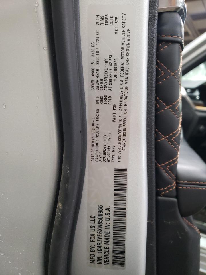 2022 JEEP GRAND CHEROKEE SUMMIT 4XE VIN:1C4RJYE6XN8500966