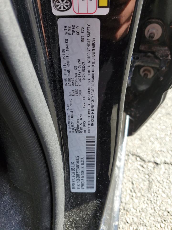 2022 RAM 1500 BIG HORN/LONE STAR VIN:1C6SRFBT0NN154055