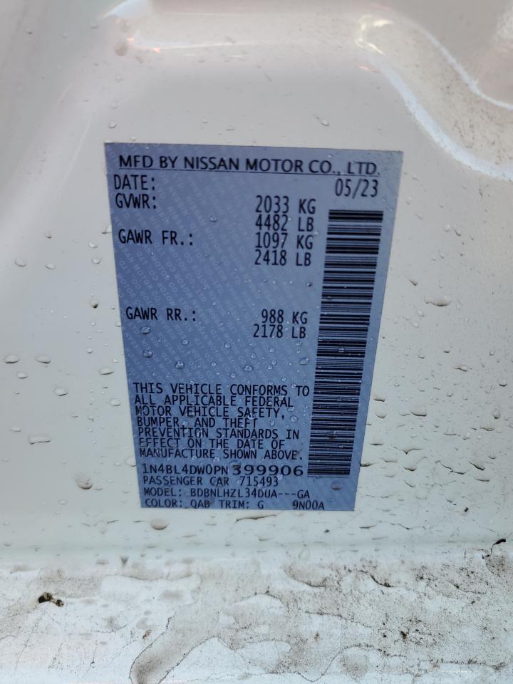 2023 NISSAN ALTIMA SV VIN:1N4BL4DW0PN399906