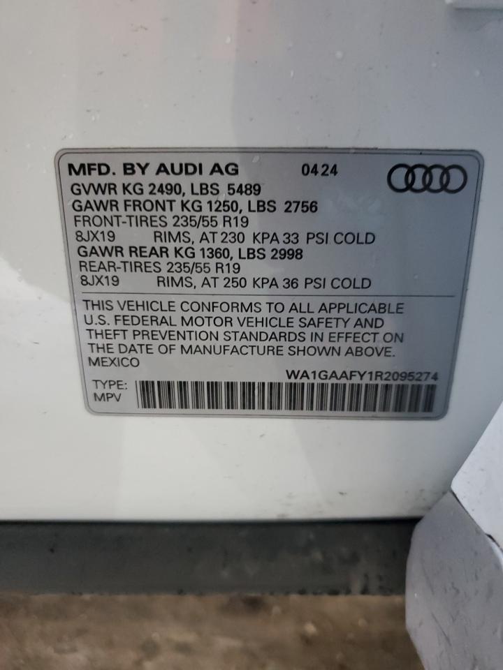 2024 AUDI Q5 PREMIUM 45 VIN:WA1GAAFY1R2095274