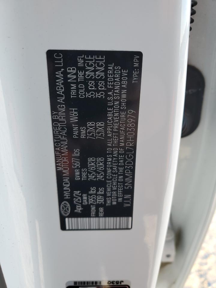 2024 HYUNDAI SANTA FE XRT VIN:5NMP3DGL7RH038979