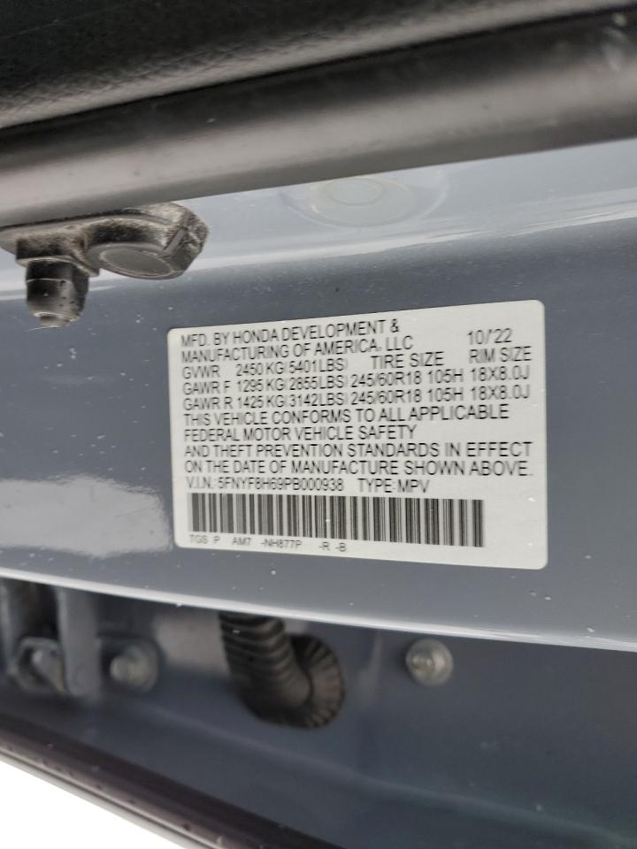 2023 HONDA PASSPORT TRAIL SPORT VIN:5FNYF8H69PB000938