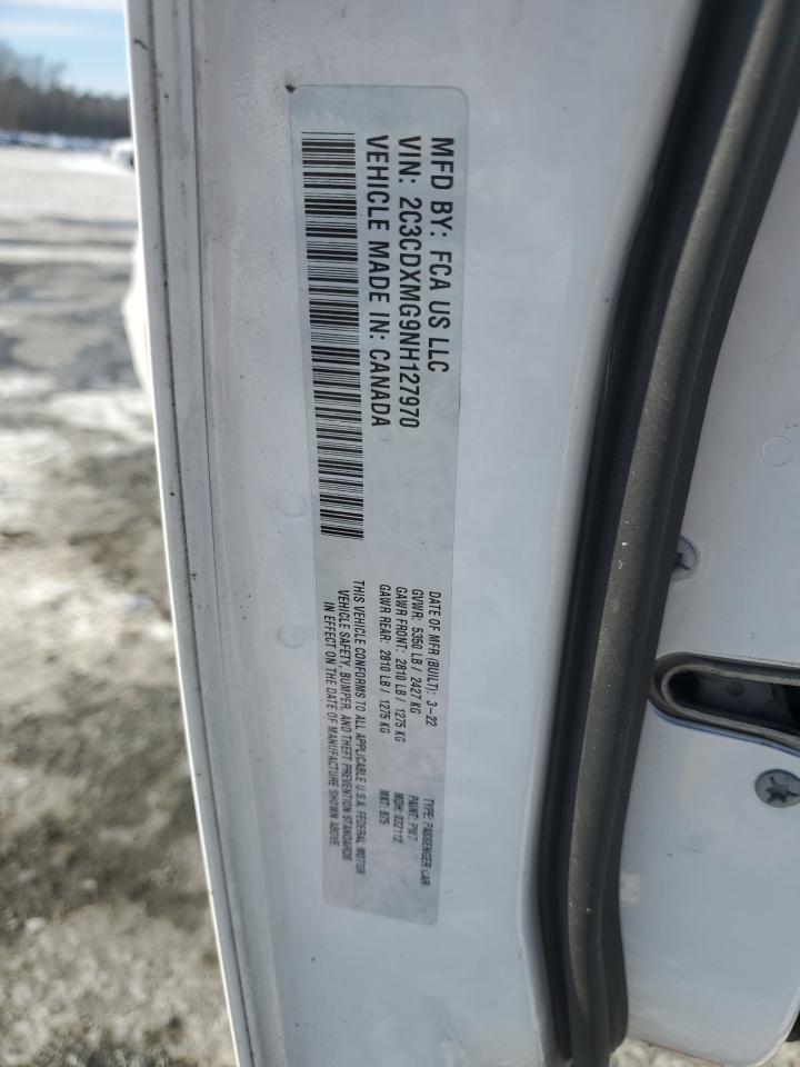 2022 DODGE CHARGER GT VIN:2C3CDXMG9NH127970