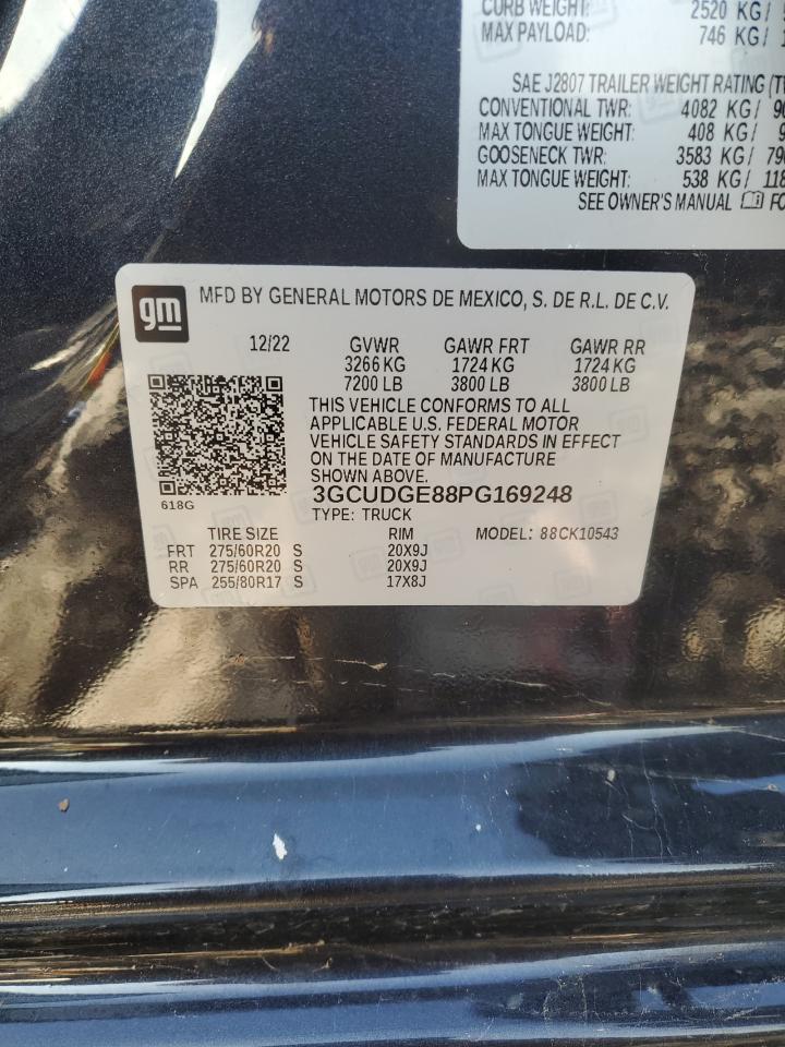 2023 CHEVROLET SILVERADO K1500 LTZ VIN:3GCUDGE88PG169248