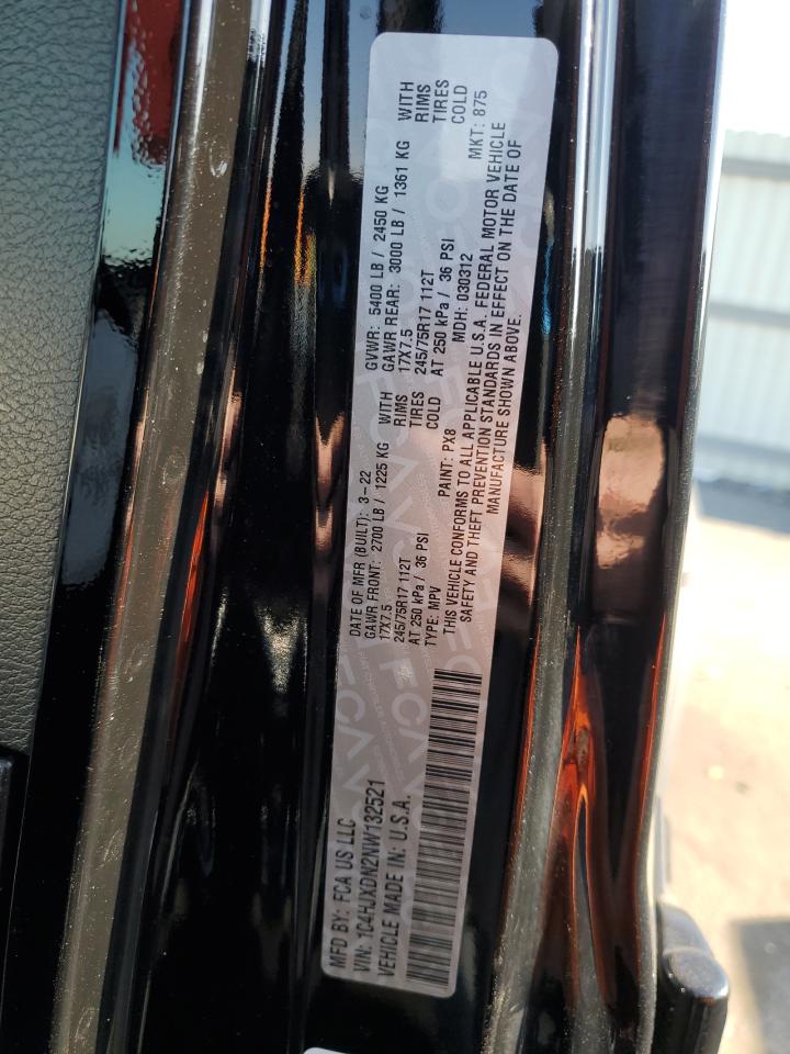 2022 JEEP WRANGLER UNLIMITED SPORT VIN:1C4HJXDN2NW132521