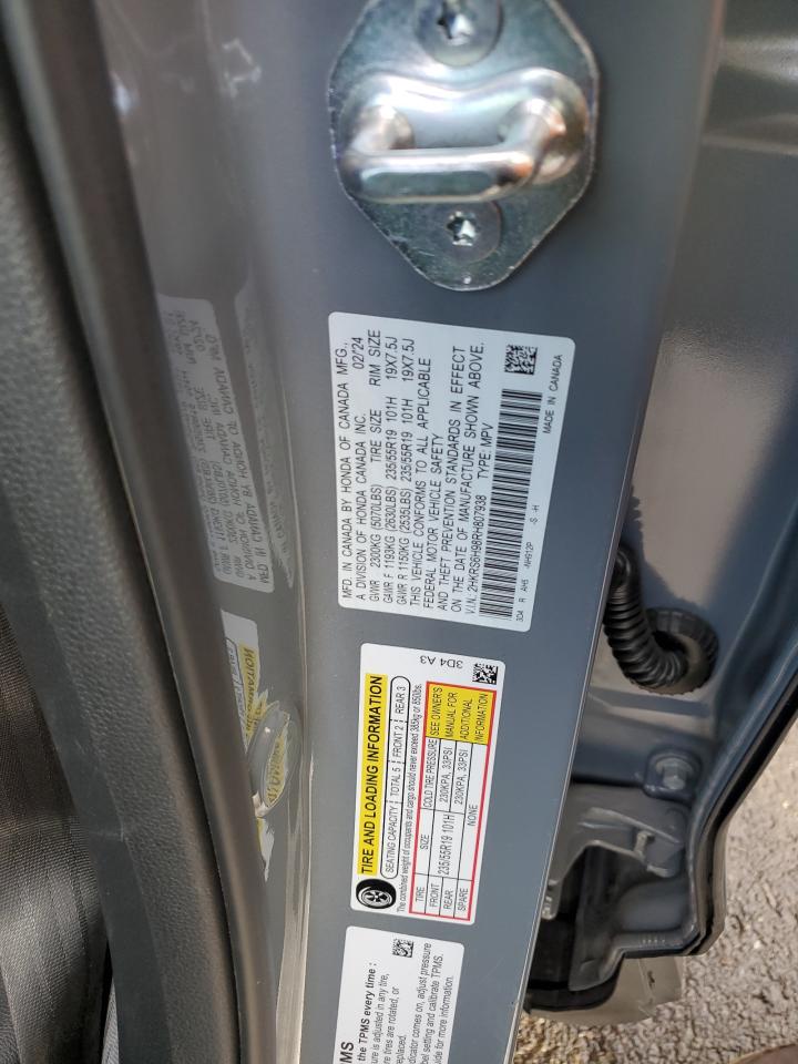 2024 HONDA CR-V SPORT TOURING VIN:2HKRS6H98RH807938