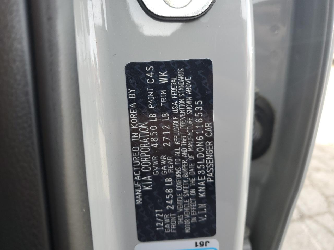 2022 KIA STINGER GT LINE VIN:KNAE35LD0N6116535