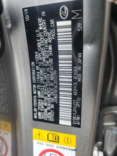 2019 Lexus ES 300 VIN: