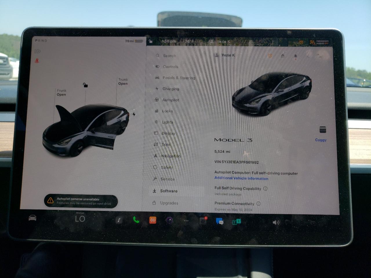 2023 TESLA MODEL 3  VIN:5YJ3E1EA3PF661992