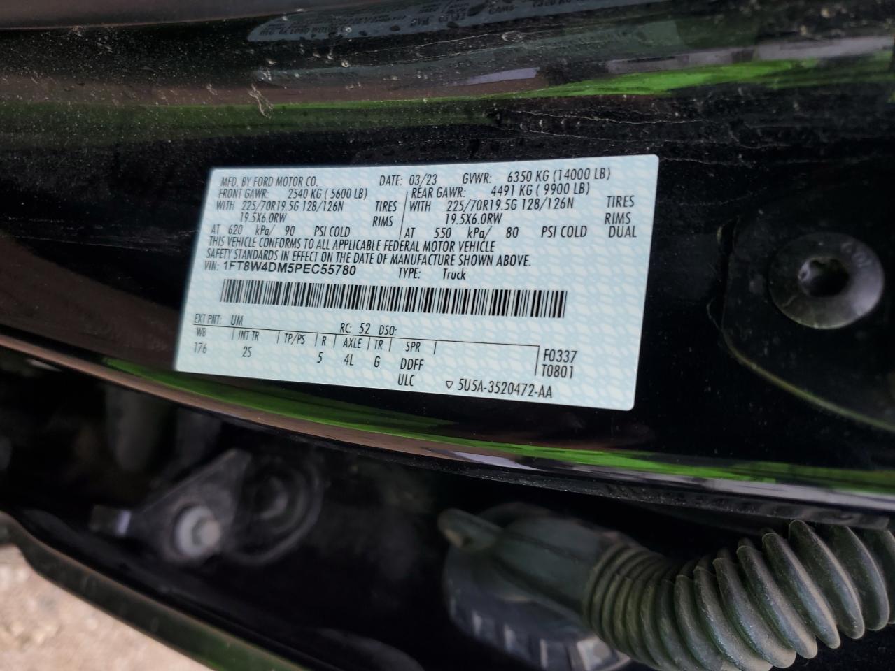 2023 FORD F450 SUPER DUTY VIN:1FT8W4DM5PEC55780