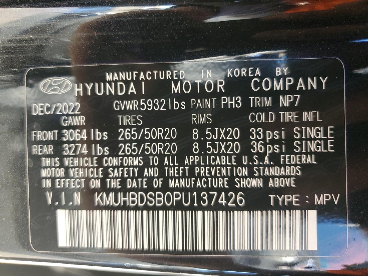 2023 GENESIS GV80 BASE VIN:KMUHBDSB0PU137426