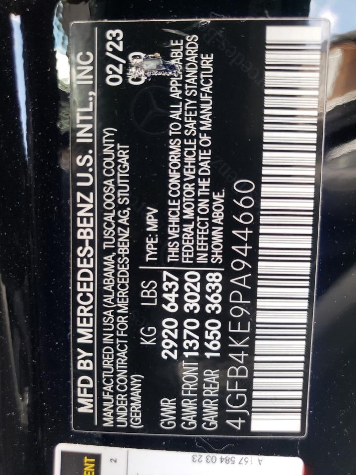 2023 MERCEDES-BENZ GLE 350 4MATIC VIN:4JGFB4KE9PA944660