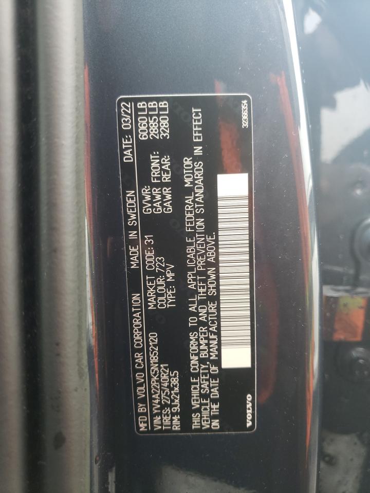 2022 VOLVO XC90 T6 MOMENTUM VIN:YV4A22PK5N1852120