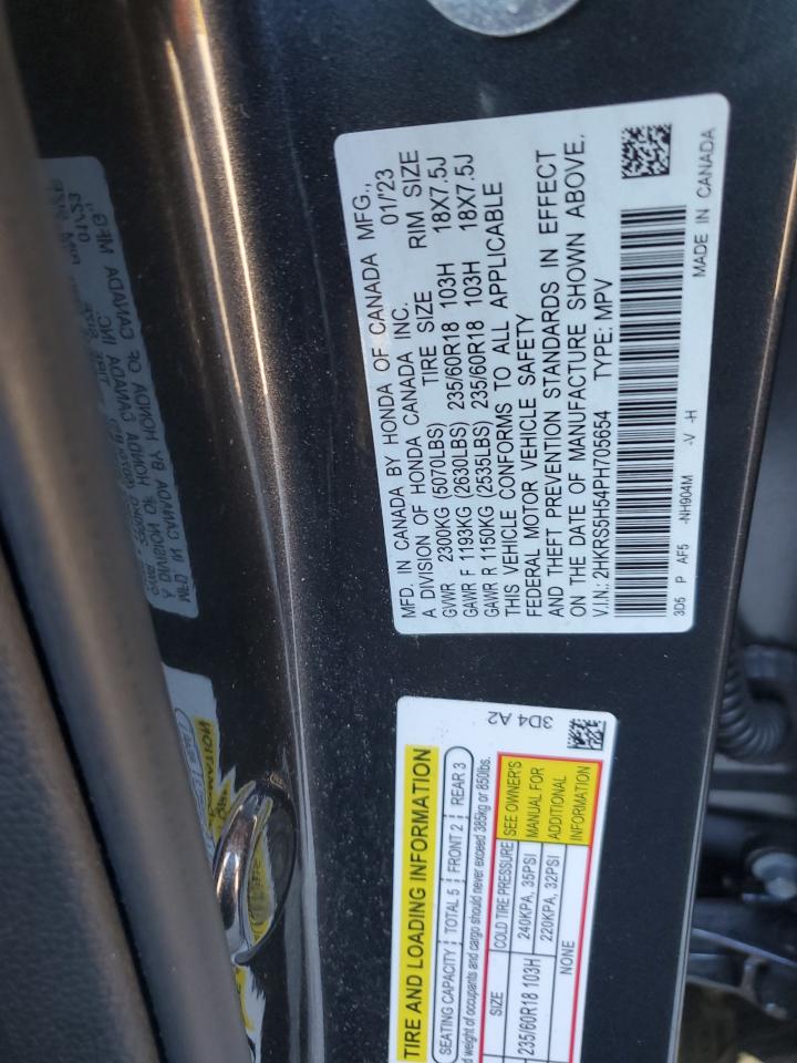 2023 HONDA CR-V SPORT VIN:2HKRS5H54PH705654