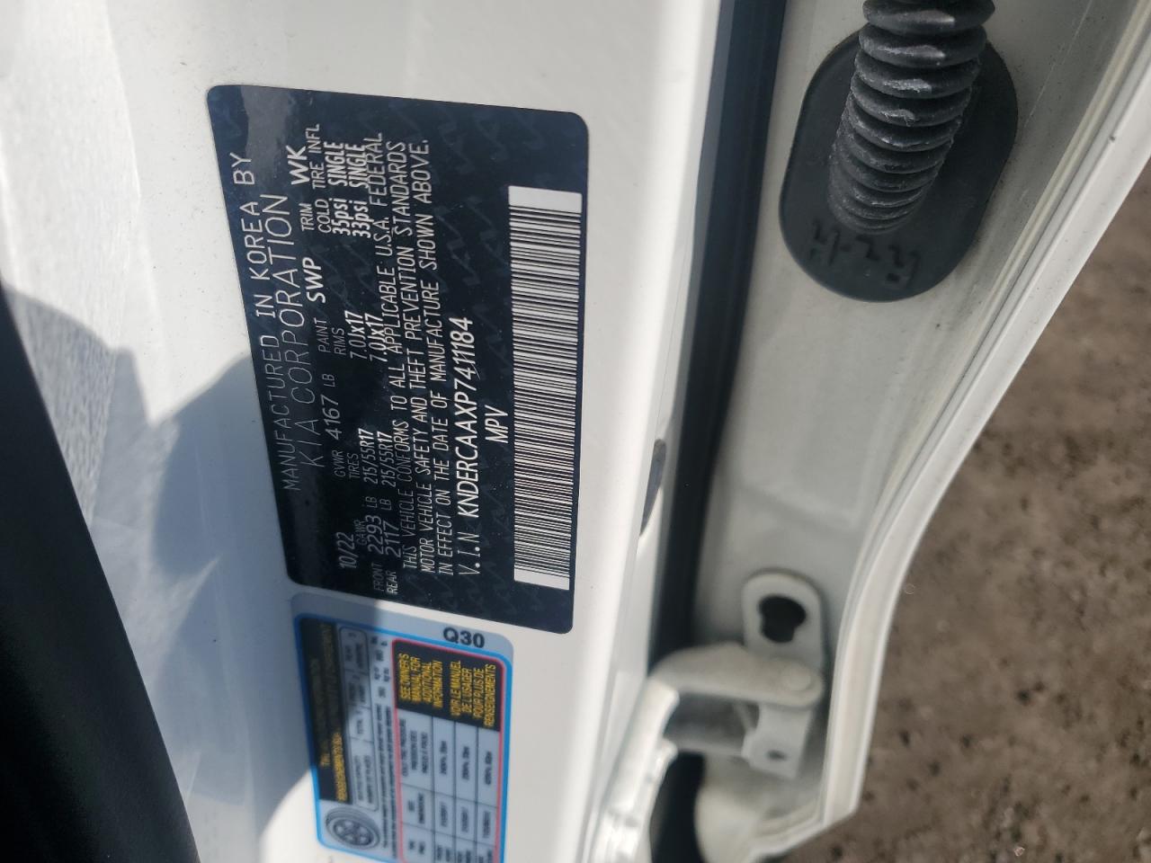2023 KIA SELTOS EX VIN:KNDERCAAXP7411184