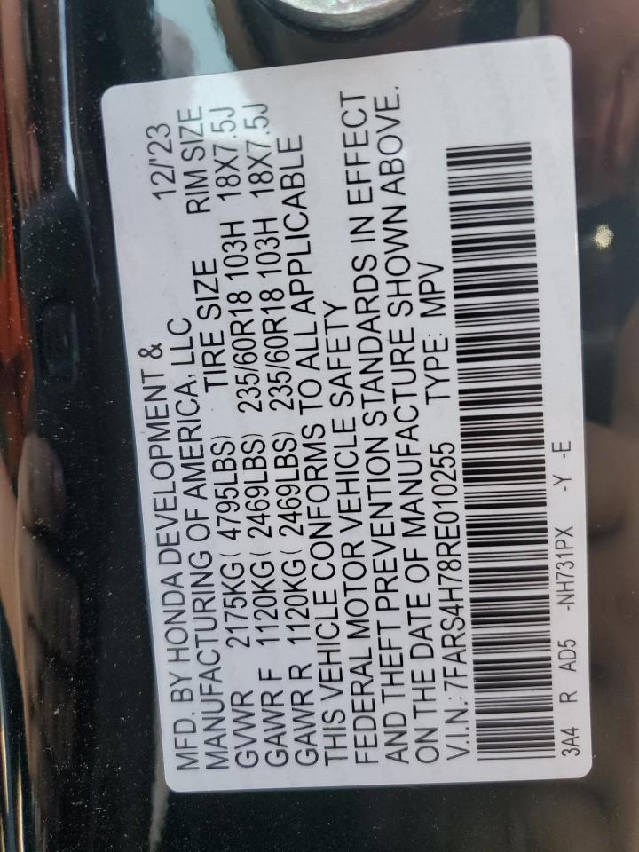 2024 HONDA CR-V EXL VIN:7FARS4H78RE010255