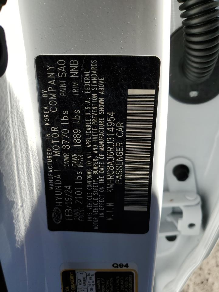 2024 HYUNDAI VENUE SEL VIN:KMHRC8A36RU314954