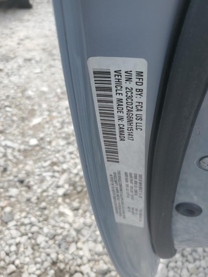 2022 DODGE CHALLENGER SXT VIN:2C3CDZAG6NH151417