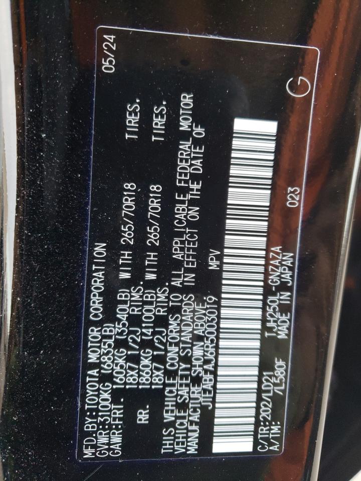 2024 TOYOTA LAND CRUISER BASE VIN:JTEABFAJ6R5003019