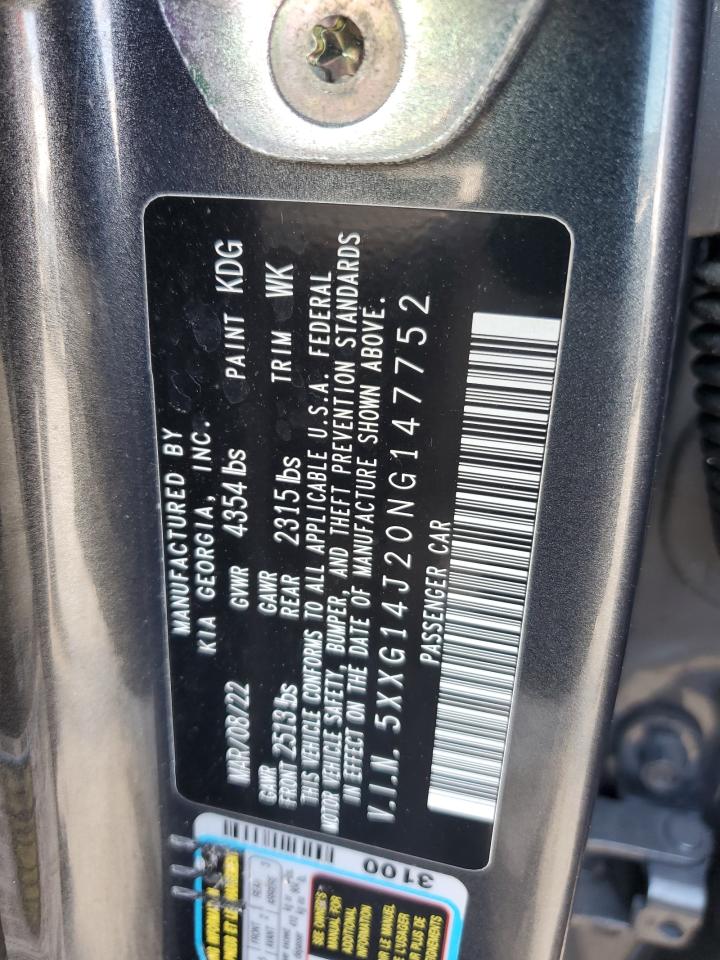 2022 KIA K5 LXS VIN:5XXG14J20NG147752