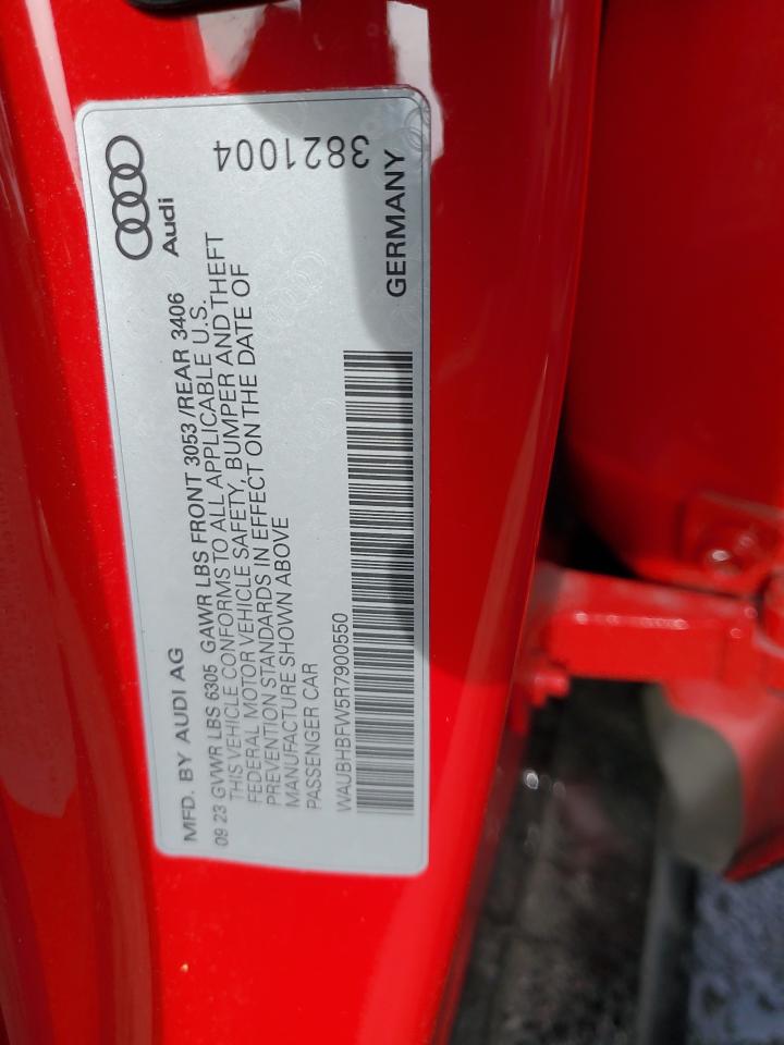 2024 AUDI RS E-TRON GT  VIN:WAUBHBFW5R7900550