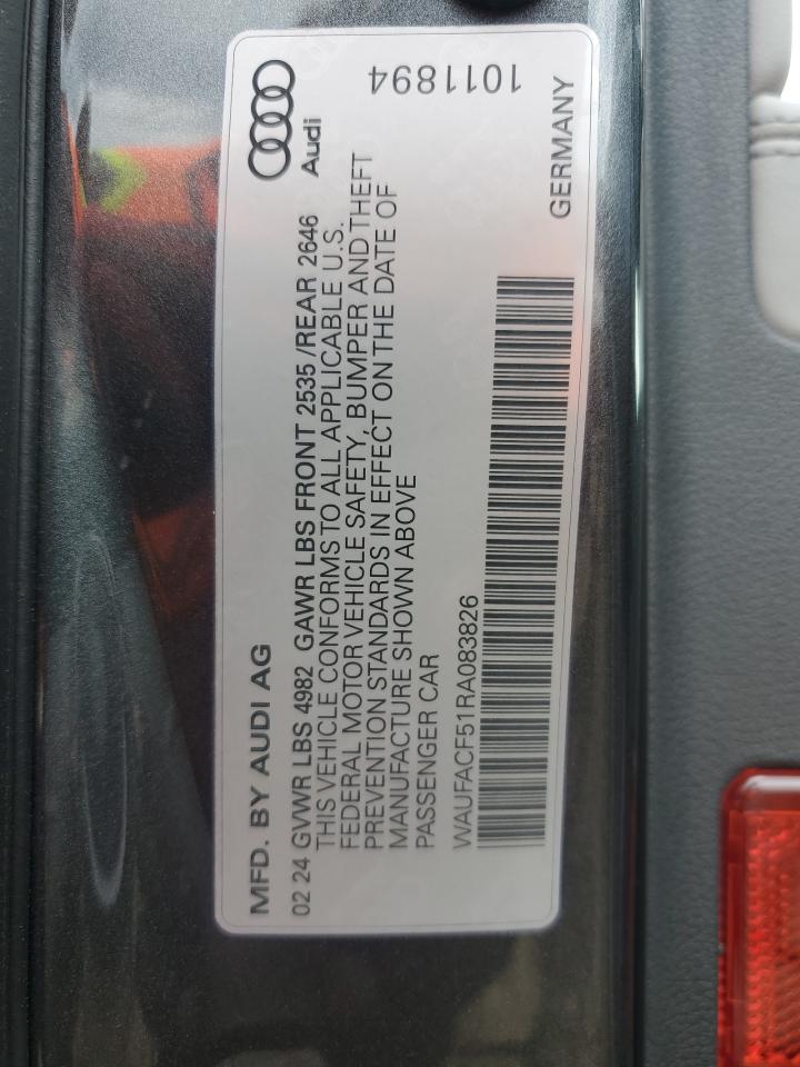 2024 AUDI A5 PREMIUM PLUS 45 VIN:WAUFACF51RA083826