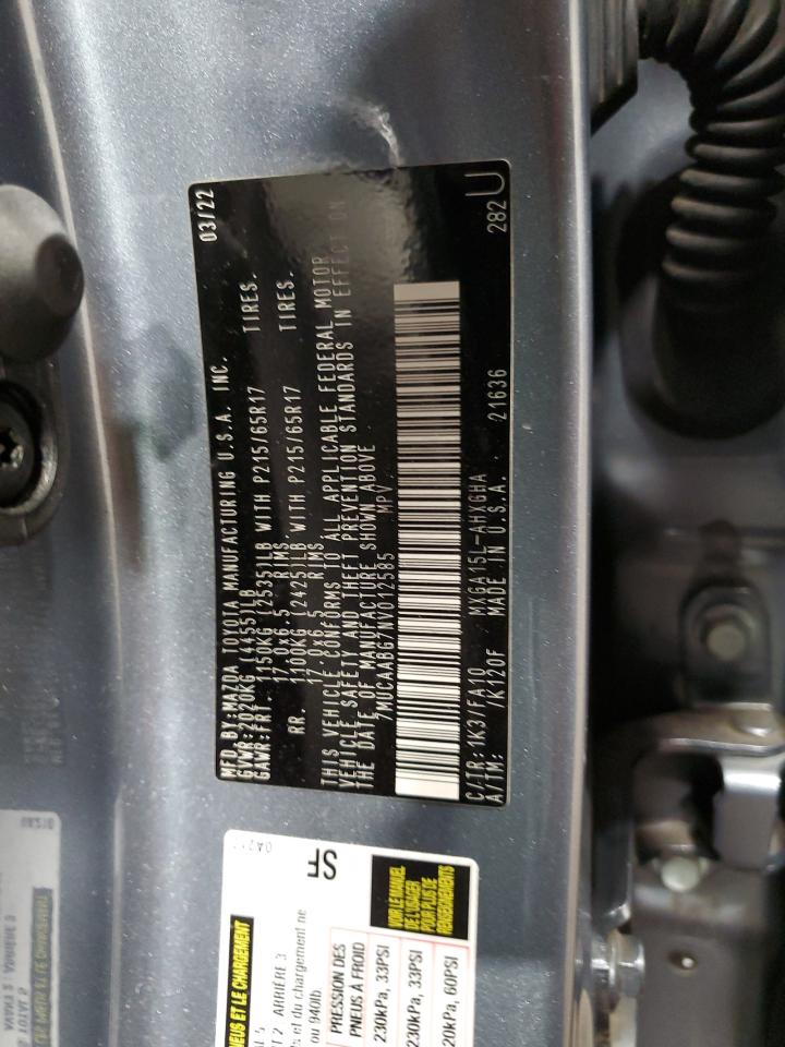 2022 TOYOTA COROLLA CROSS LE VIN:7MUCAABG7NV012585