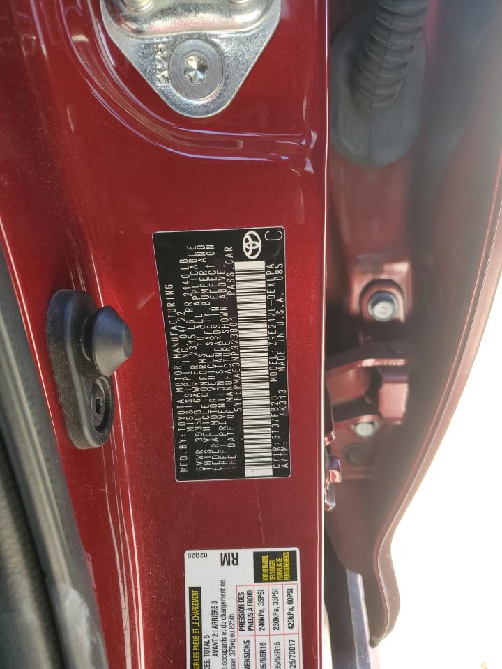 2022 TOYOTA COROLLA LE VIN:5YFEPMAE3NP323801