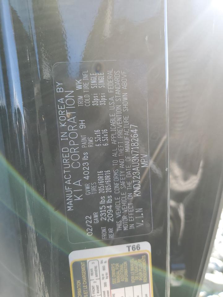 2022 KIA SOUL LX VIN:KNDJ23AU3N7182647