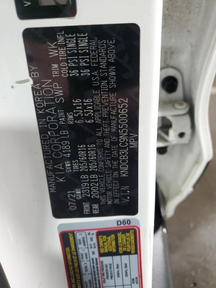 2022 KIA NIRO LX VIN:KNDCB3LC9N5500652