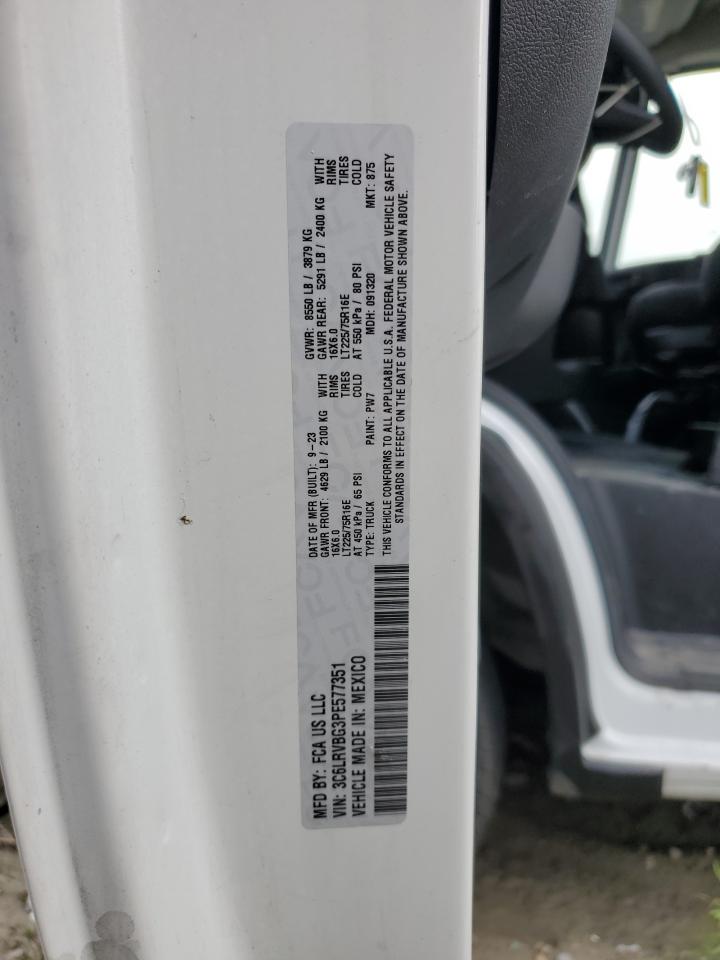 2023 RAM PROMASTER 1500 1500 HIGH VIN:3C6LRVBG3PE577351