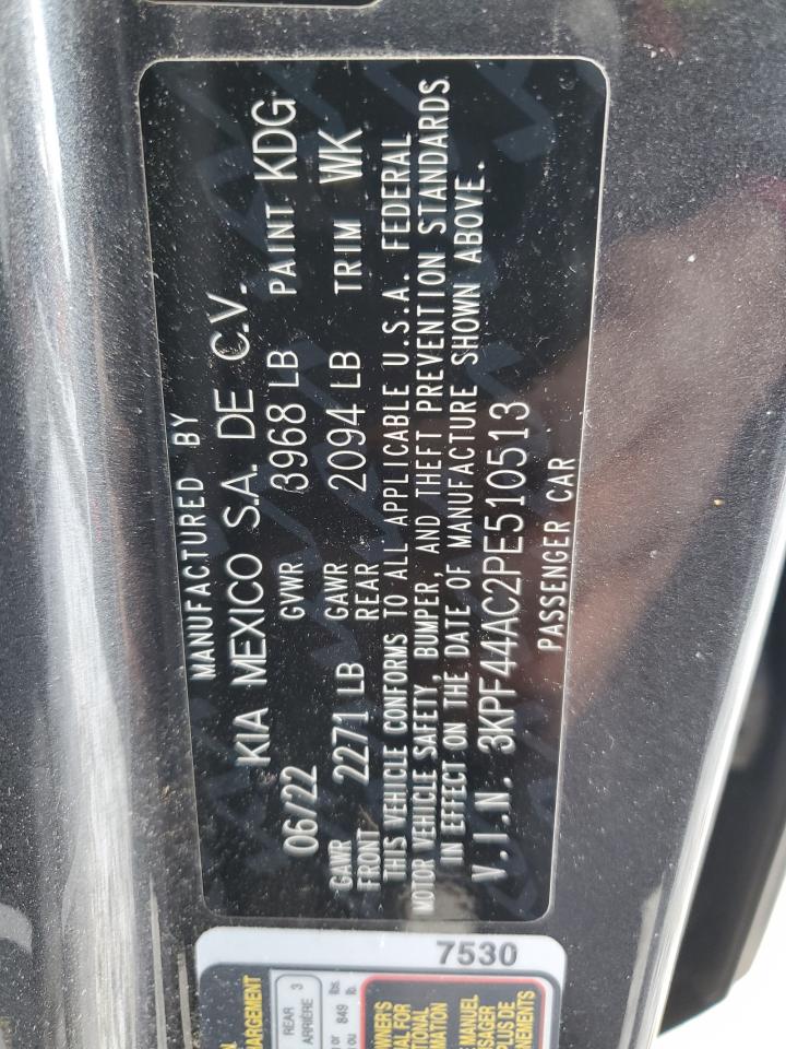 2023 KIA FORTE GT VIN:3KPF44AC2PE510513