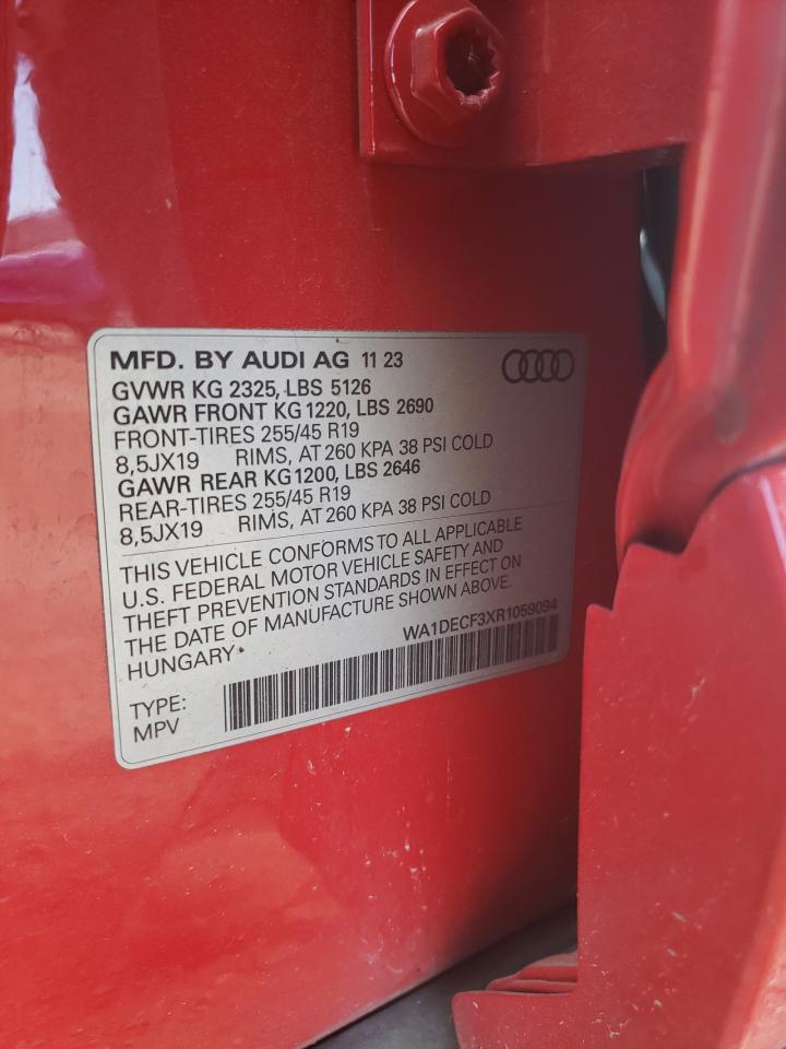 2024 AUDI Q3 PREMIUM S LINE 45 VIN:WA1DECF3XR1059094