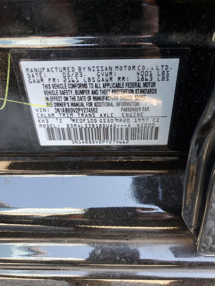 2023 NISSAN SENTRA SR VIN:3N1AB8DV2PY274662