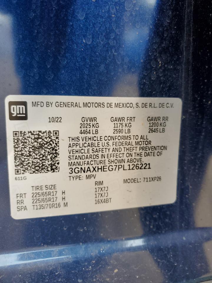 2023 CHEVROLET EQUINOX LS VIN:3GNAXHEG7PL126221