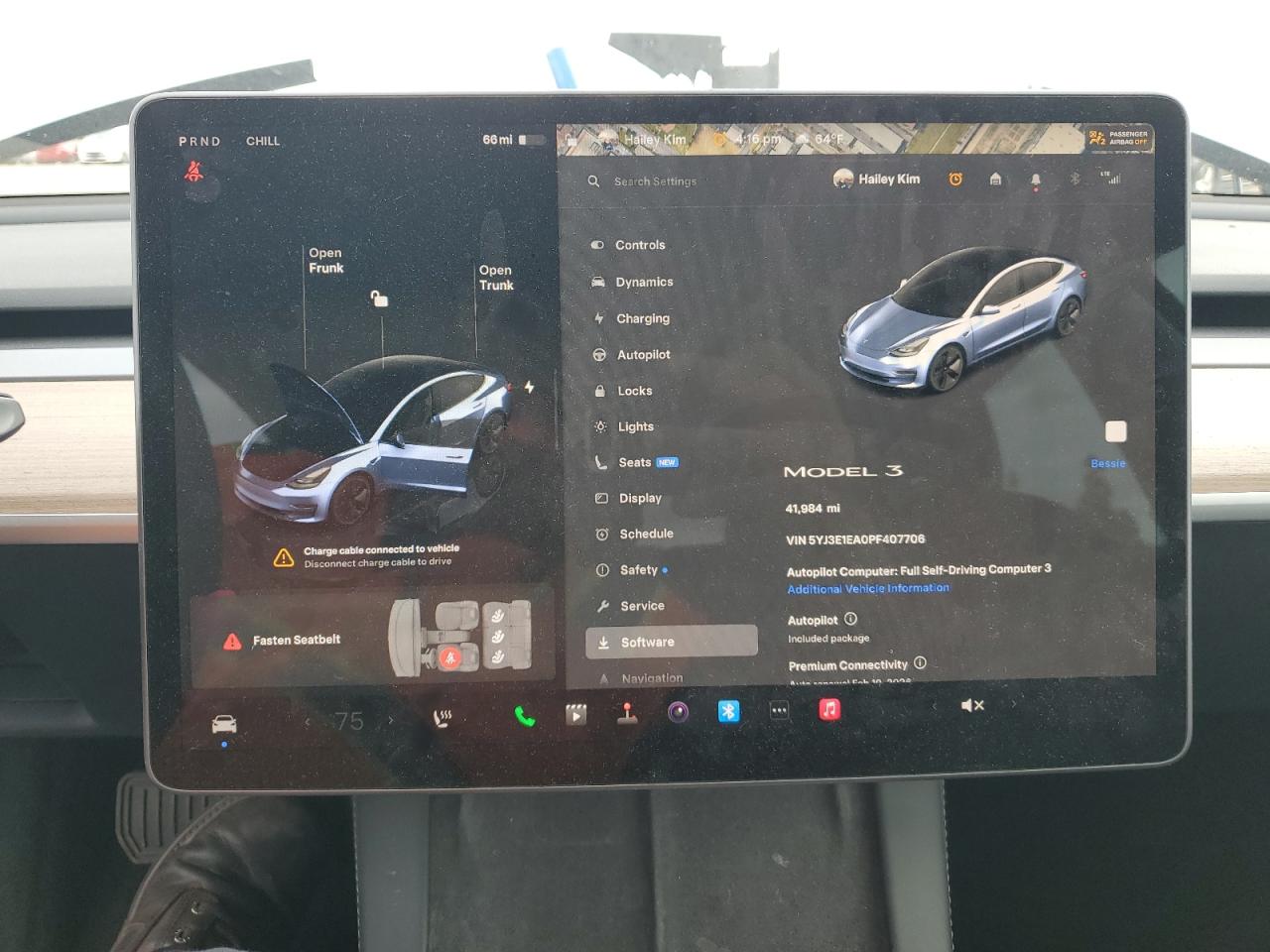 2023 TESLA MODEL 3  VIN:5YJ3E1EA0PF407706