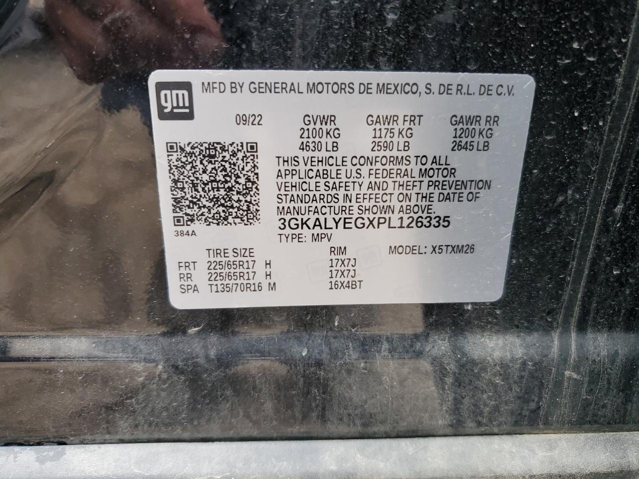 2023 GMC TERRAIN AT4 VIN:3GKALYEGXPL126335