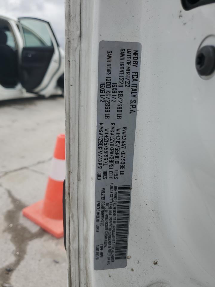 2022 RAM PROMASTER CITY TRADESMAN VIN:ZFBHRFAB7N6W16720