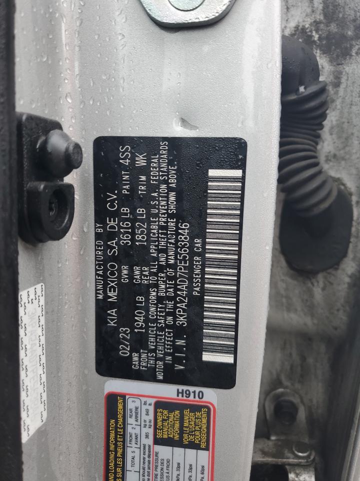 2023 KIA RIO LX VIN:3KPA24AD7PE563846